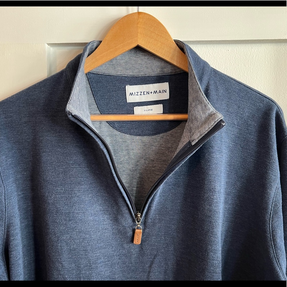 Mizzen+Main Men's Navy Quarter-Zip Sweater